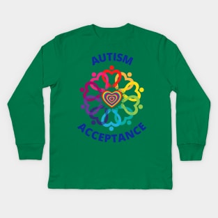 Autism Acceptance Circle Kids Long Sleeve T-Shirt